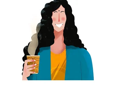 That Desi Coffee Girl art character illustration photoshop wacom