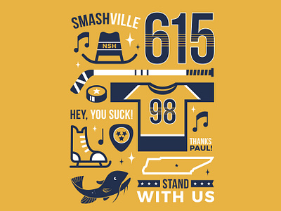 Nashville Predators Shirt catfish cowboy hat hockey hockey skate nashville nashville predators nhl predators