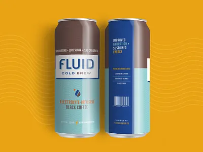 Fluid Cold Brew — Packaging coffee cold brew electrolyte energy logo design packaging retro water waves