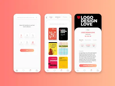 University Library App Experimentation app app design application book app booking books bookworm library library app ui ui ux ui design uidesign uiux