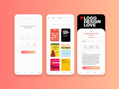 University Library App Experimentation app app design application book app booking books bookworm library library app ui ui ux ui design uidesign uiux