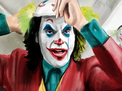 Joker- Watercolor Alternative Movie Poster actor actors alternative movie poster character character design colors dc comics dccomics joker method paint painted painter painting paintings rahul jha the commas water watercolor watercolour
