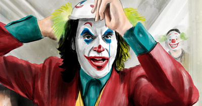 Joker- Watercolor Alternative Movie Poster actor actors alternative movie poster character character design colors dc comics dccomics joker method paint painted painter painting paintings rahul jha the commas water watercolor watercolour