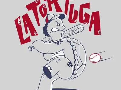 La tortuga baseball character illustration mascot turtle