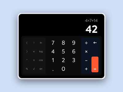 Calculator Dark app calculator dailyui inteface tablet ui uidesign ux