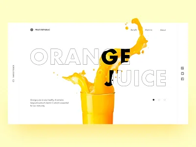 Orange juice concept clean creativity daily daily ui design minimal minimalism orange orange juice typography ui web web design website