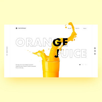 Orange juice concept clean creativity daily daily ui design minimal minimalism orange orange juice typography ui web web design website