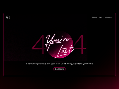 404 Error Page - Daily UI 008 404 404 page daily ui 008 dailyui dark ui web design