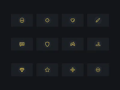 Gaming Icons arcade controller crosshair diamond dpad esports gaming gg heart icon set icons mario pokemon shield skull star sword