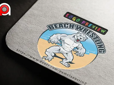 beachwrestler animation caricature cartoon character design graphic design illustration logo mascot logo vector