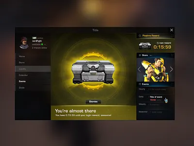 Firefall - Playtime reward firefall fps fui light mmo mmorpg scifi space yellow