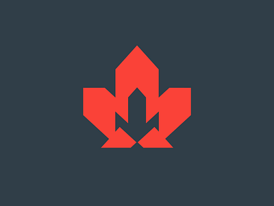 Made in MTL Mark badge branding emblem flat fleur de lys icon illustration maple leaf mark seal vector