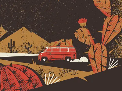 Desert Road Trip agave cacti cactus desert plants texture tour van