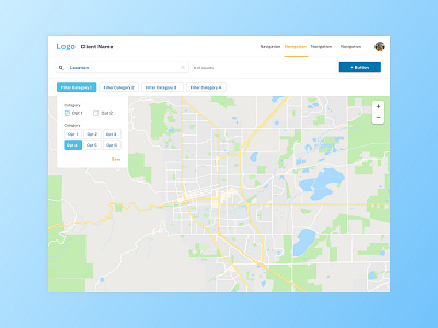 UI Exploration for Web App map material ui ui design user interface