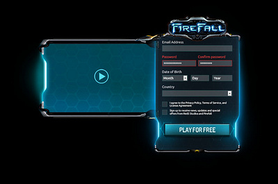 Firefall Website video blue form fps fui glow scifi