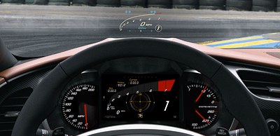 Corvette User Interface - Track mode automobiles automotive automotive design car corvette hmi infotainment need for speed race car racecar supercar