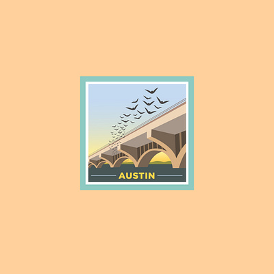 Austin Travel Badge badge design flat graphic design icon illustration logo