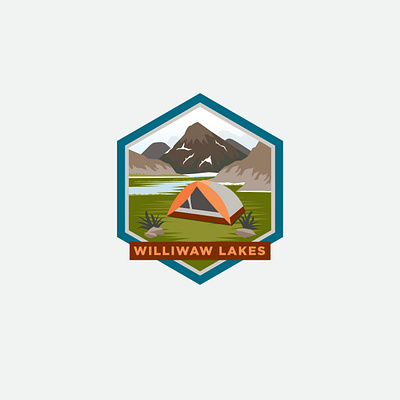 Williwaw Lakes Travel Badge badge design flat graphic design icon illustration logo vector