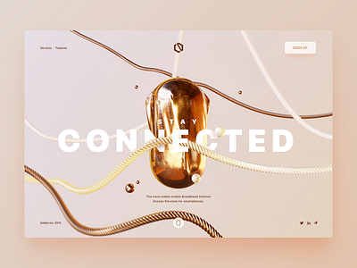 Connected - Landing Page 3d apostol branding cerpow clean clean design design flat icon illustration landing page site typography ui ux voicu web website