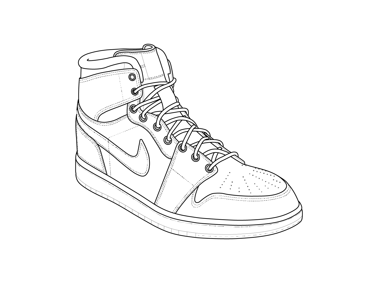 air jordan 1 line drawing