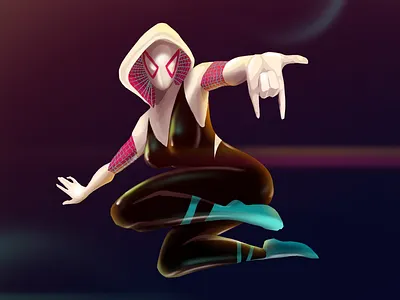 Spider Gwen color comic art creation graphic hq illustration