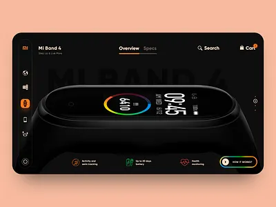 Mi Band 4 branding clean concept design desktop grid header design minimal re design ui
