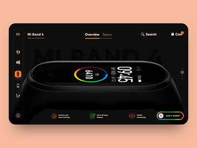 Mi Band 4 branding clean concept design desktop grid header design minimal re design ui