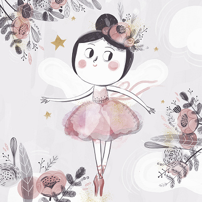 Ballerina ballerina children digital illustration