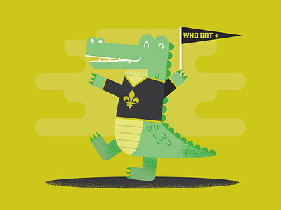 New Orleans Saints Alligator, Who Dat alligator american football black and gold dem boys design football gator illustration louisiana new orleans new orleans saints nfl nola saints vector who dat