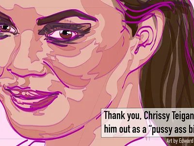 thank you, Chrissy Teigan design gestural illustration line drawing portrait smile vector