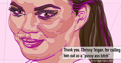 thank you, Chrissy Teigan design gestural illustration line drawing portrait smile vector