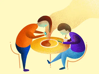 Dining in the modern world cellphone characterdesign digital graphic design illustration