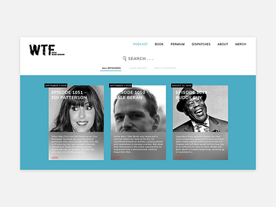 WTF Podcast Episode Page Re-Design adobe xd branding design interface landingpage podcast ui ux