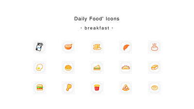 daily food icons icons illustration