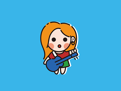 Rock band bass player girl illustration rockandroll rockband vector