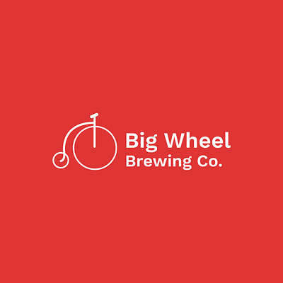 Big Wheel Brewing Co Logo beer branding clean concept design graphic graphicdesign icon logo logos red typography vector