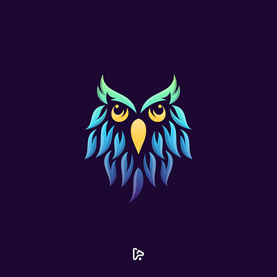 Owl with Gradient Colors animal brand branding design designer garagephic studio gradient gradient color graphic icon illustration inspiration leaf logo logo designer owl owl illustration owl logo vector