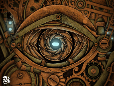 Eye Steampunk band black metal branding cultural design eye illustration merchandise skull steampunk