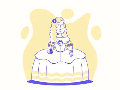 Margarita culture design el prado europe flat illustration illustrator las meninas paint painting spain vector