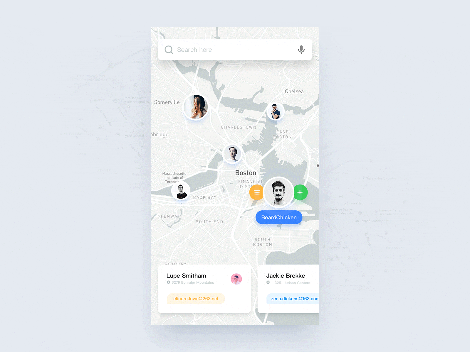 Map animation app design flat ui ux