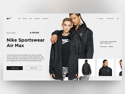 Nike - Store Home Page Concept branding cart daily e commerce ecommerce homepage landing minimal nike shop store uiux webdesign website