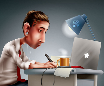 Designer -close up- adobeillustator artist character closeup design designer digitalart illustration job man occupation office profesional profession vector working workplace