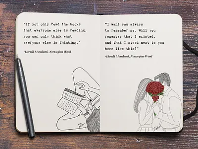 Haruki Murakami Quotes art design graphicdesign illustration trends