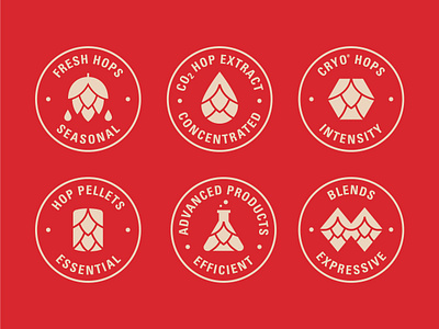 Icon Family for Yakima Chief Hops branding icon system icons design