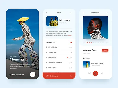 Music Player App app colours concept design minimal mobile music music app music art player playlist song ui ux