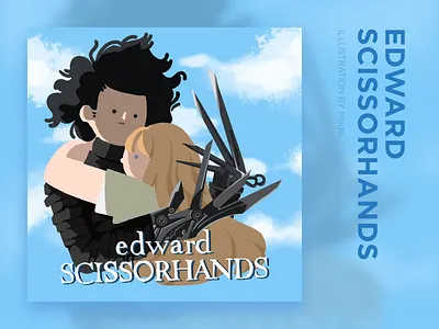 Movie_edward scissorhands 21dayproject blue design edward movie poster scissor 布局 插图 生育 计划