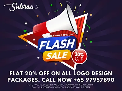 Logo Design Flash Sale - Promotions in Singapore best deals design singapore discounts freelance singapore great deals great deals singapore logo design logo design offers logo design singapore logo designer offers promotions promotions in singapore sale sales sales in singapore salesforce singapore singapore promotions subraa