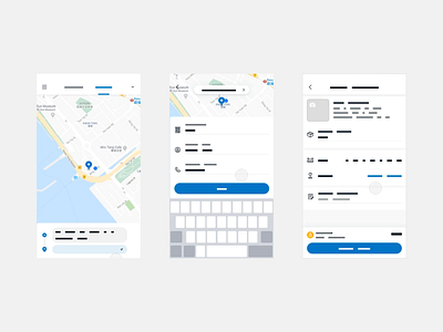 Order flow transition exploration app clean delivery flat form interface logistics map minimal mobile motion transition transport ui ux wireframe