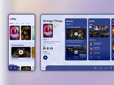 TV Show Details app design india ipad like movie ott saurabhuxd share show