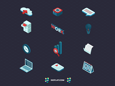 Business isometric icons UPLABS 3d 3d art branding business graphic design graphic art icon icons illustration isometric isometric design landing page minimal office sketch website work